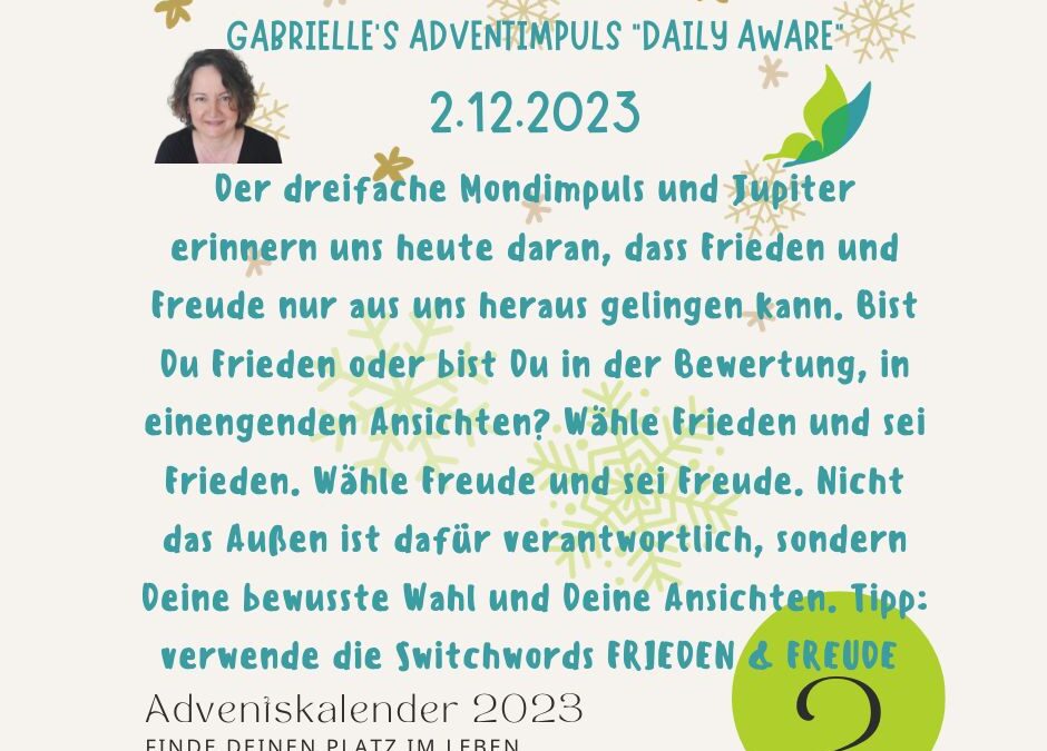 Gabrielle’s Adventimpuls 2.12.2023: